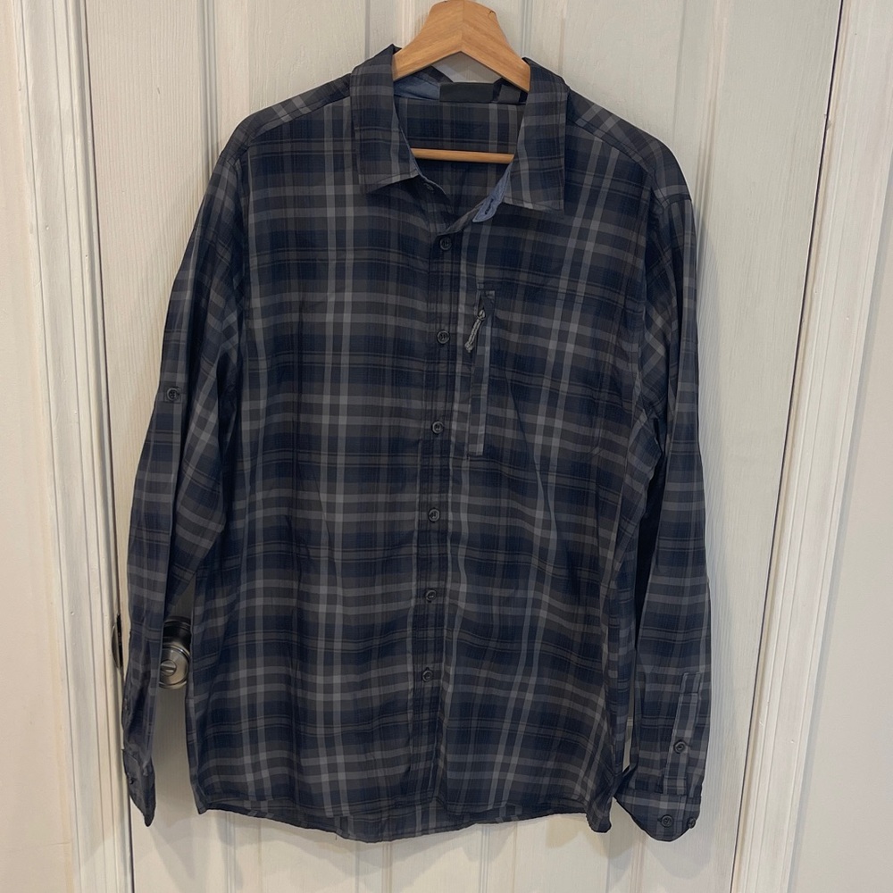 Men's Free Country Blue Plaid Button-Up Shirt